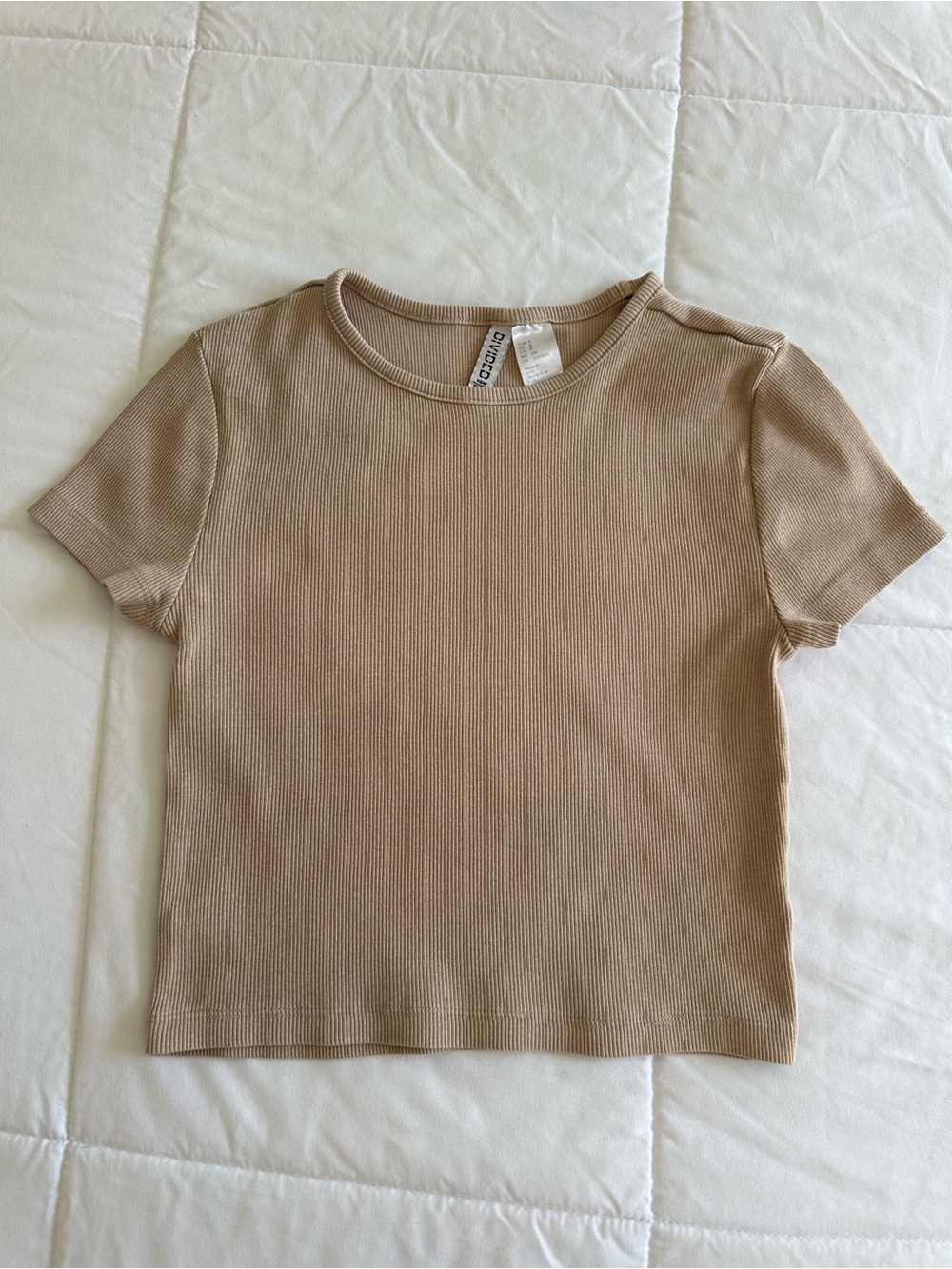 Wilfred Short-Sleeve Ribbed Tee in Tan